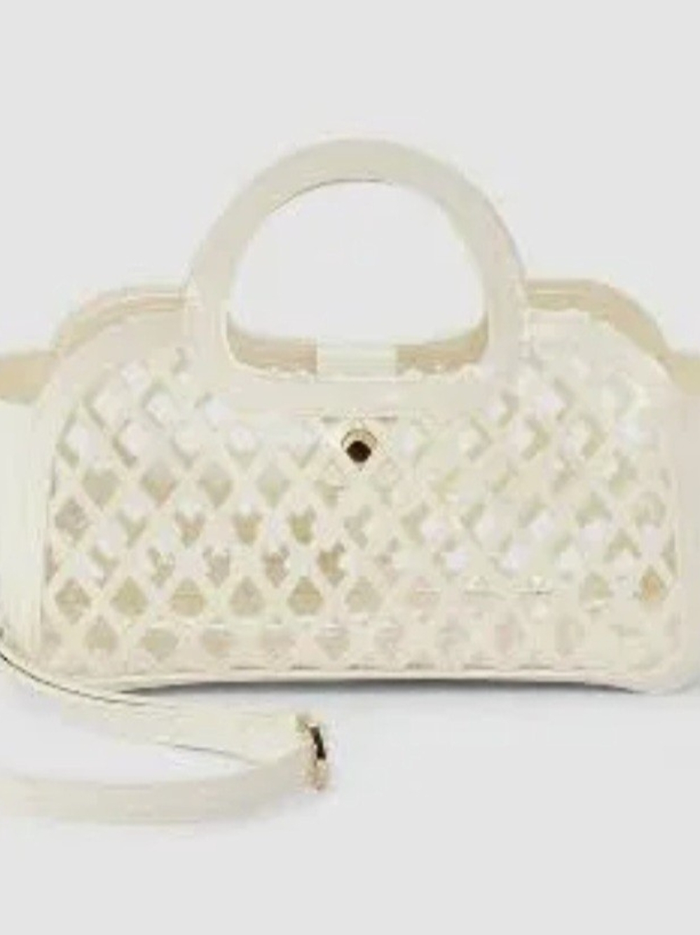 A New Day Jelly Mini Cage Tote In Cream